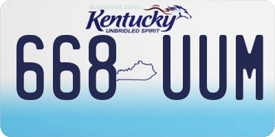 KY license plate 668UUM