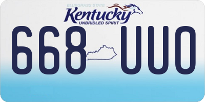 KY license plate 668UUO