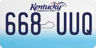 KY license plate 668UUQ