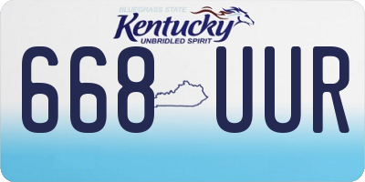 KY license plate 668UUR