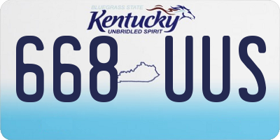 KY license plate 668UUS