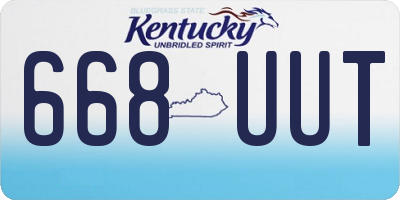 KY license plate 668UUT