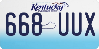 KY license plate 668UUX