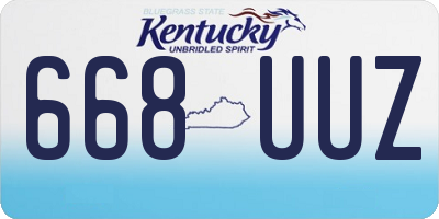 KY license plate 668UUZ
