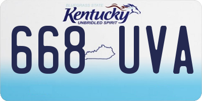 KY license plate 668UVA