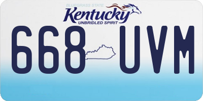 KY license plate 668UVM