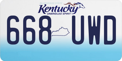 KY license plate 668UWD