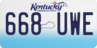 KY license plate 668UWE