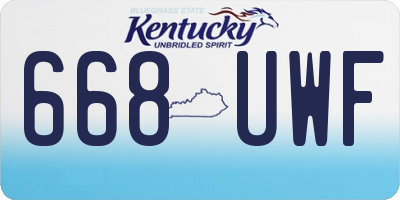 KY license plate 668UWF