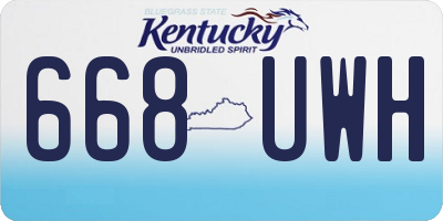 KY license plate 668UWH
