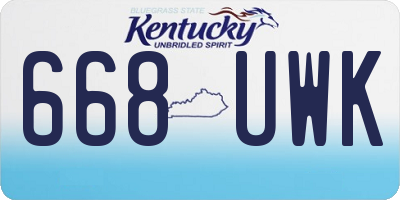 KY license plate 668UWK