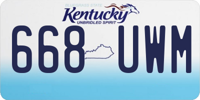 KY license plate 668UWM