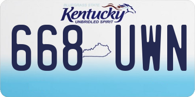 KY license plate 668UWN