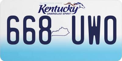 KY license plate 668UWO