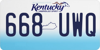 KY license plate 668UWQ