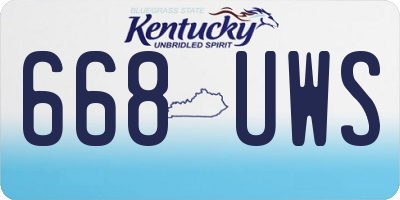 KY license plate 668UWS
