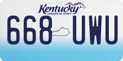 KY license plate 668UWU