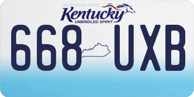 KY license plate 668UXB