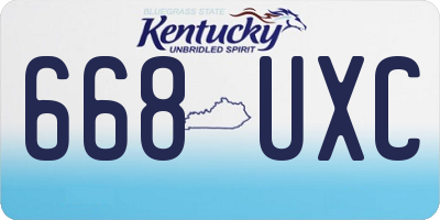 KY license plate 668UXC