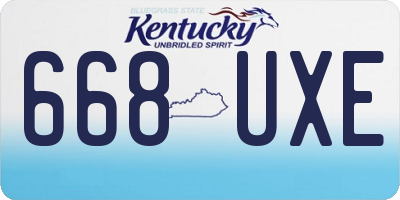 KY license plate 668UXE