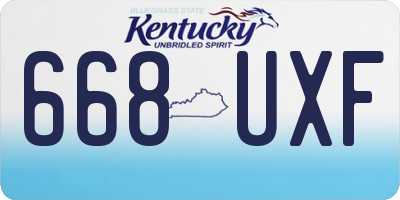 KY license plate 668UXF