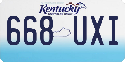 KY license plate 668UXI