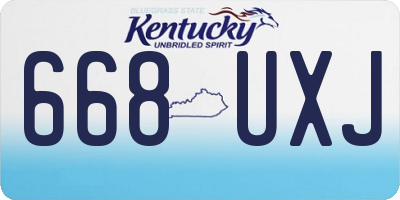 KY license plate 668UXJ