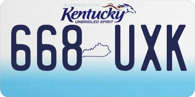 KY license plate 668UXK