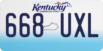 KY license plate 668UXL
