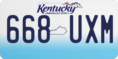 KY license plate 668UXM