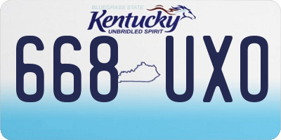 KY license plate 668UXO