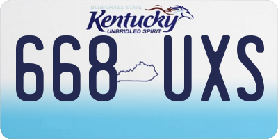 KY license plate 668UXS