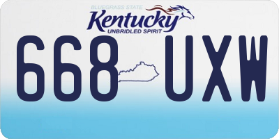 KY license plate 668UXW