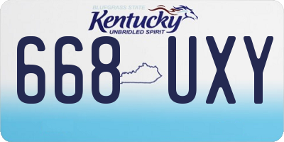 KY license plate 668UXY