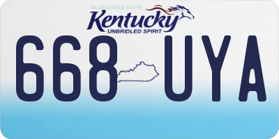 KY license plate 668UYA
