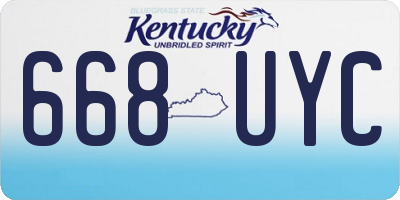 KY license plate 668UYC