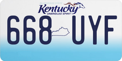 KY license plate 668UYF