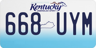 KY license plate 668UYM