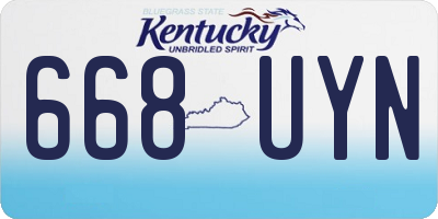 KY license plate 668UYN