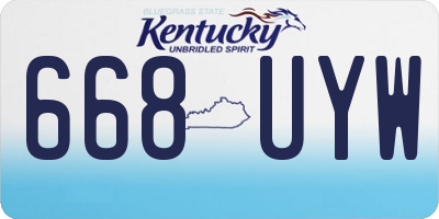 KY license plate 668UYW