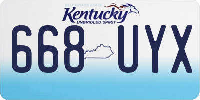 KY license plate 668UYX
