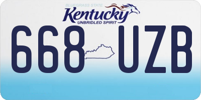 KY license plate 668UZB