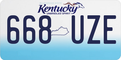KY license plate 668UZE