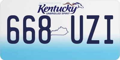 KY license plate 668UZI