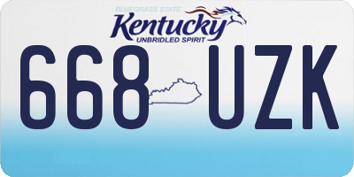 KY license plate 668UZK