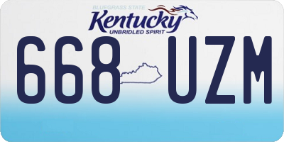 KY license plate 668UZM