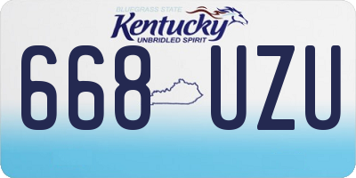 KY license plate 668UZU