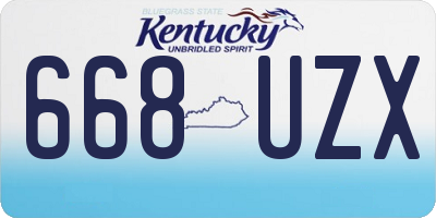 KY license plate 668UZX