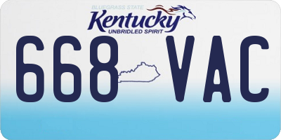 KY license plate 668VAC