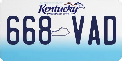 KY license plate 668VAD
